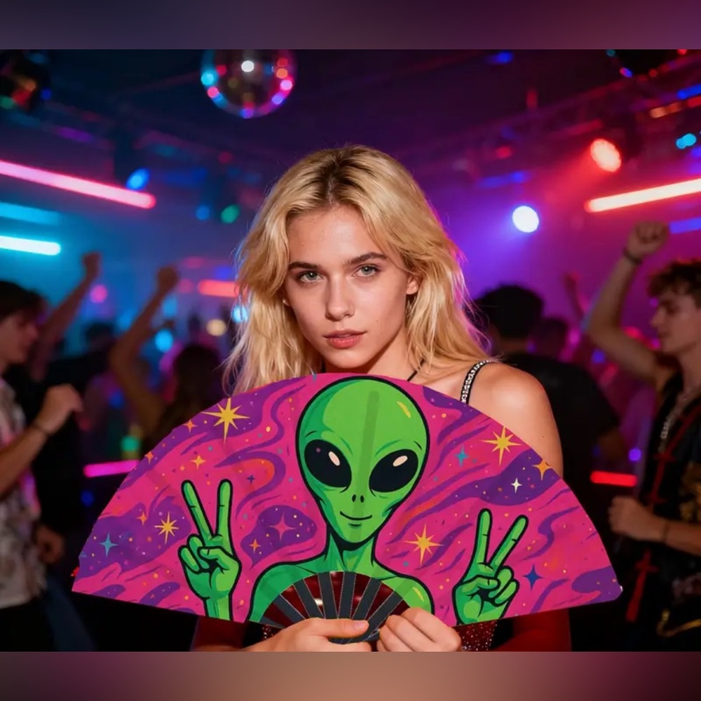 Colorful Alien Hand Fan - Picture 7 of 7